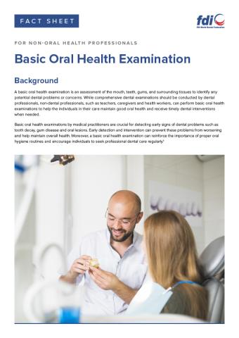 Basic Oral Health Examination fact sheet